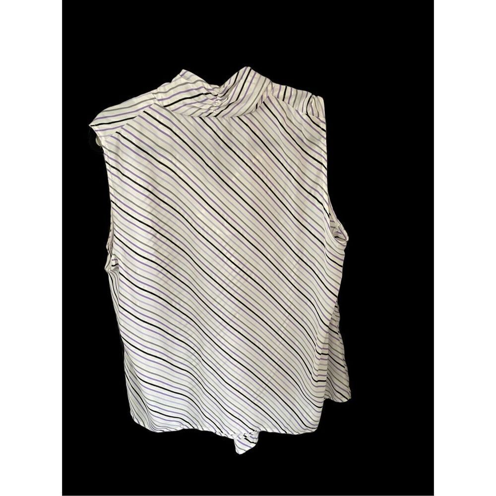 BAR III Women's Striped Tie-Neck Top - Picture 5 of 6